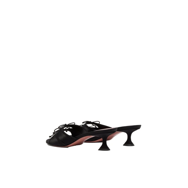Amina Muaddi Eleonora Slipper 45 in Black Satin, view 5