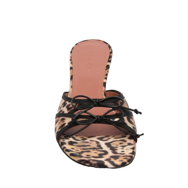 Amina Muaddi Eleonora Slipper 45 in Leopard Satin, view 2