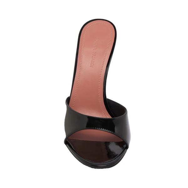 Amina Muaddi Elodie Slipper 105 in Black Patent, view 2