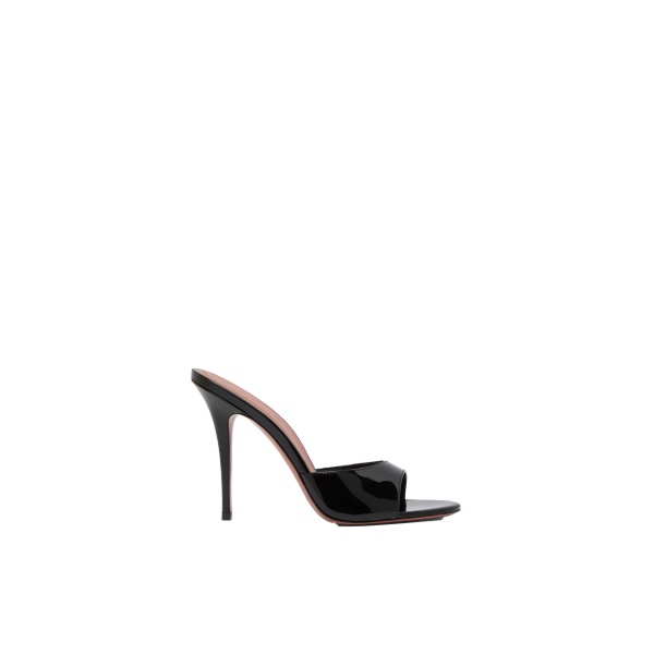 Amina Muaddi Elodie Slipper 105 in Black Patent