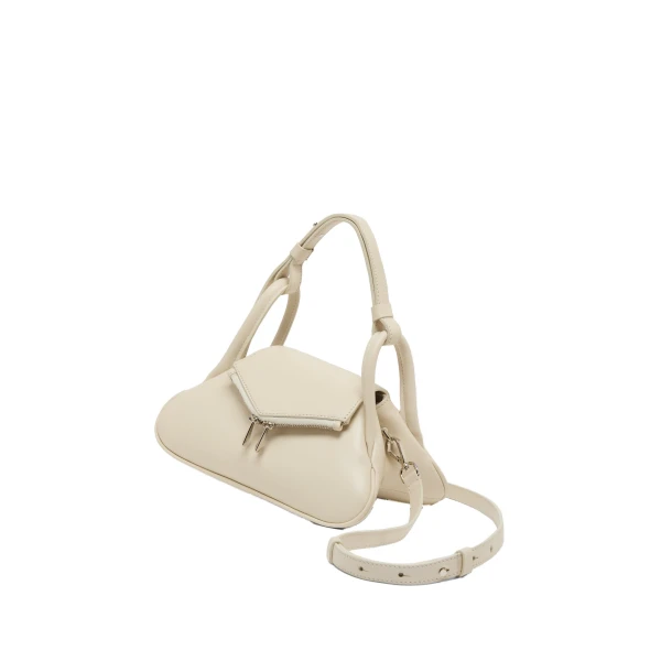 Amina Muaddi Gemini Small Bag in Almond Nappa, view 2