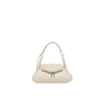 Amina Muaddi Gemini Small Bag in Almond Nappa