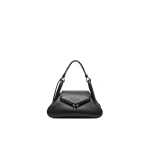 Amina Muaddi Gemini Small Shoulder Bag in Black Nappa