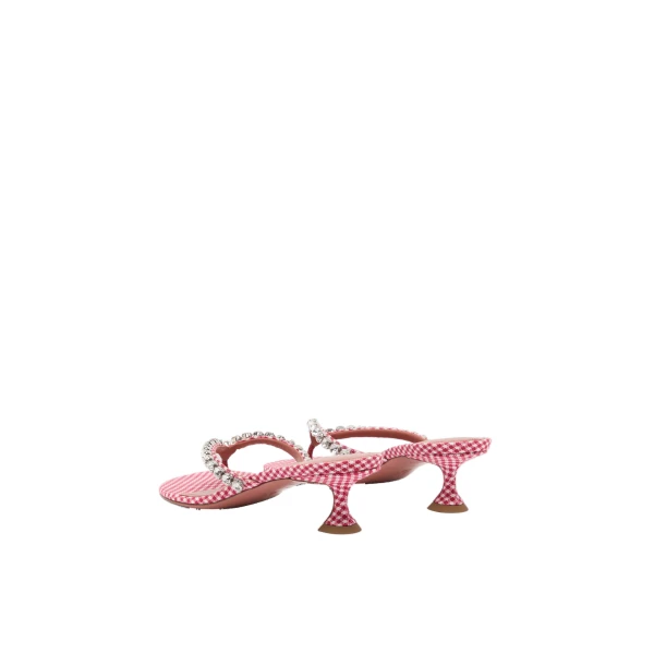 Amina Muaddi Gigi Thong Slipper 45 in Red and White Vichy, view 5
