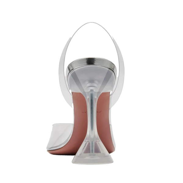 Amina Muaddi Holli Glass Sling 95 in Transparent PVC, view 3