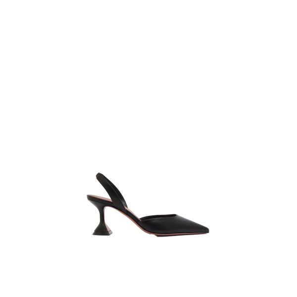 Amina Muaddi Holli Sling 70 in Black Nappa
