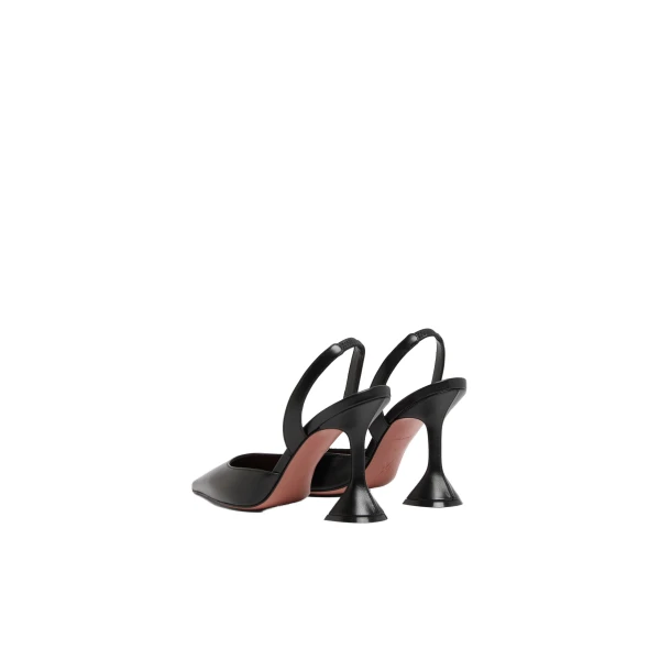 Amina Muaddi Holli Sling 95 in Black Nappa, view 5