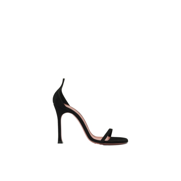 Amina Muaddi Iman Sandal 105 in Black Suede
