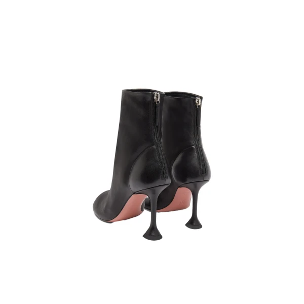 Amina Muaddi Iris Bootie 95 in Black Nappa, view 5