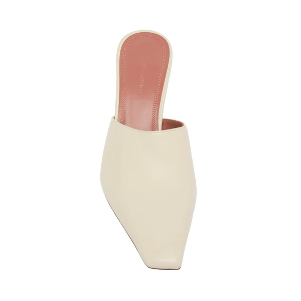 Amina Muaddi Jamie Mule 80 in Almond Nappa, view 2