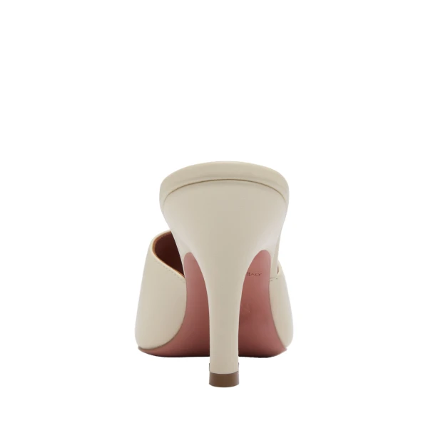 Amina Muaddi Jamie Mule 80 in Almond Nappa, view 3
