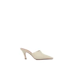 Amina Muaddi Jamie Mule 80 in Almond Nappa