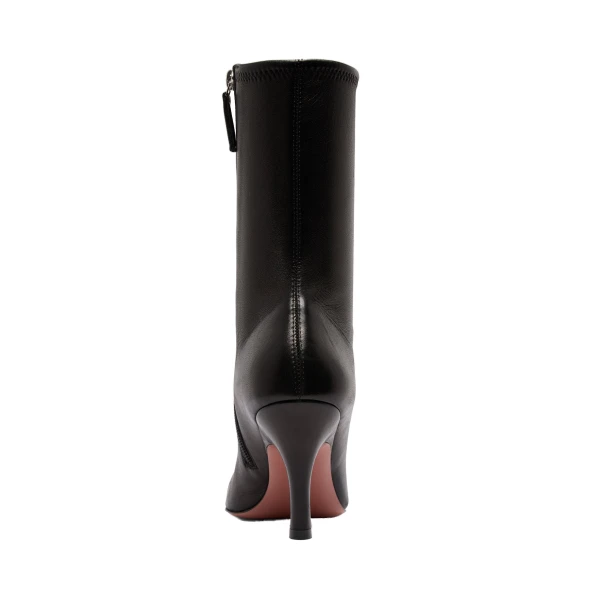 Amina Muaddi Jamie Stretch Bootie 80 in Black Stretch Nappa, view 3