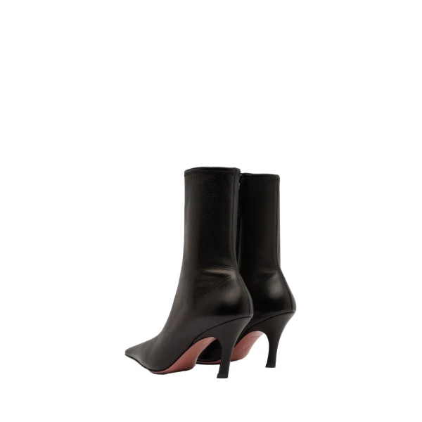 Amina Muaddi Jamie Stretch Bootie 80 in Black Stretch Nappa, view 5