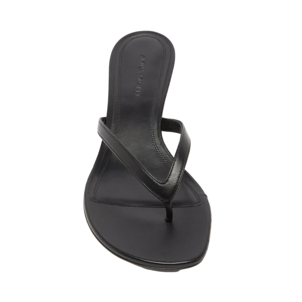 Amina Muaddi Juliette Thong Slipper 45 in Black Nappa, view 2