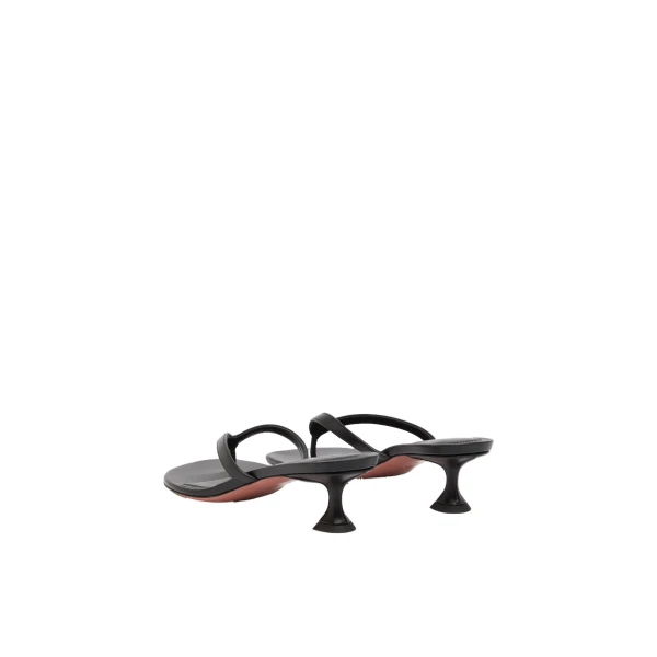 Amina Muaddi Juliette Thong Slipper 45 in Black Nappa, view 5