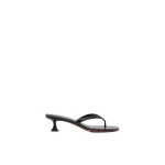 Amina Muaddi Juliette Thong Slipper 45 in Black Nappa