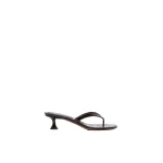 Amina Muaddi Juliette Thong Slipper 45 in Shiny Coffee Croc