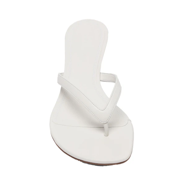 Amina Muaddi Juliette Thong Slipper 45 in White Nappa, view 2