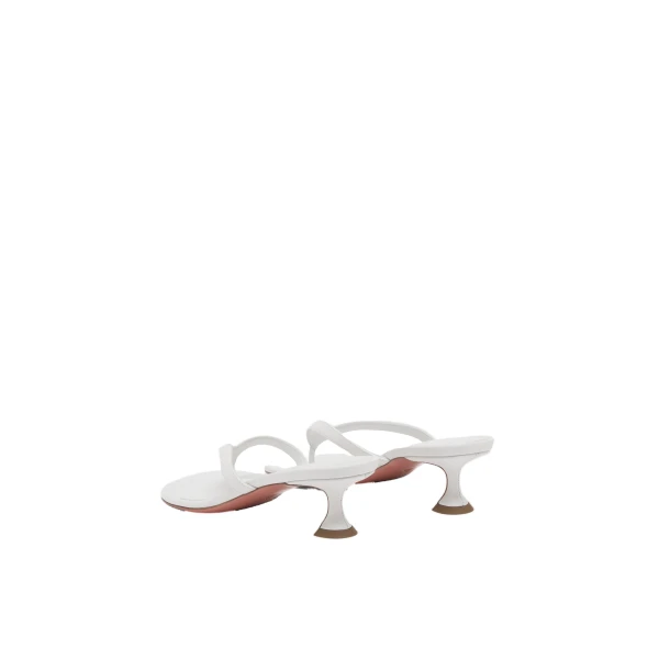 Amina Muaddi Juliette Thong Slipper 45 in White Nappa, view 5