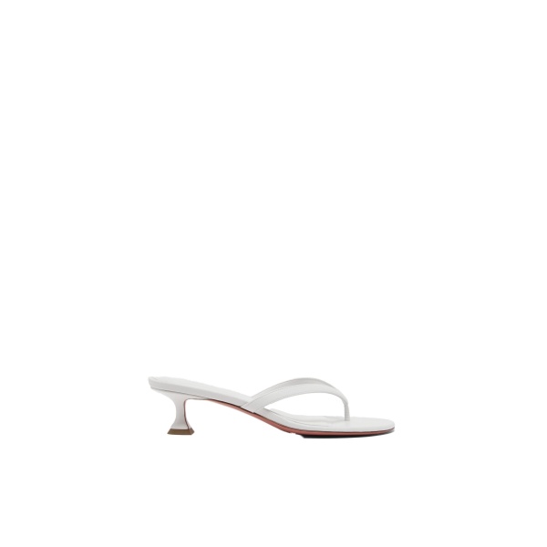 Amina Muaddi Juliette Thong Slipper 45 in White Nappa