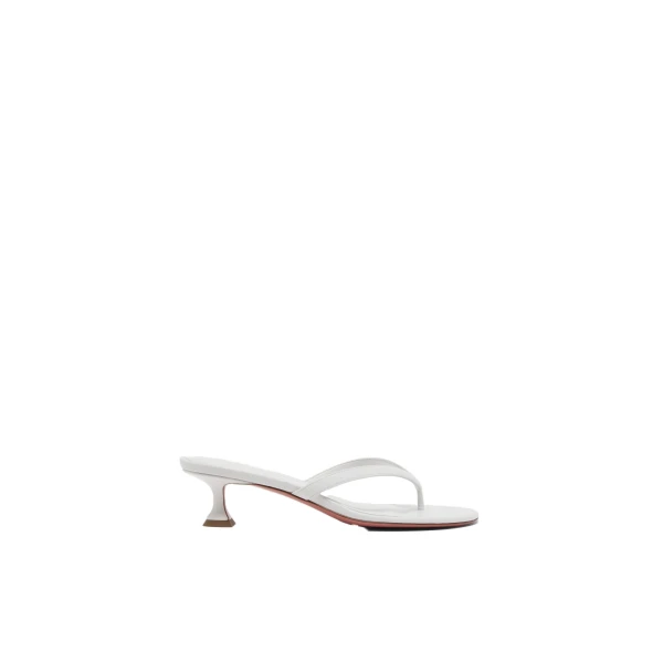 Amina Muaddi Juliette Thong Slipper 45 in White Nappa