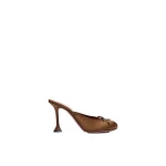 Amina Muaddi Lila Slipper 95 in Mocha Satin