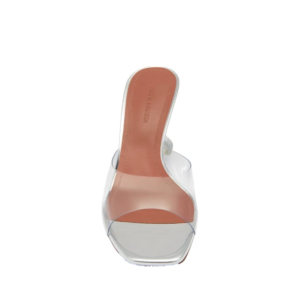 Amina Muaddi Lupita Glass Slipper 70 in Transparent PVC, view 2