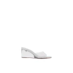 Amina Muaddi Lupita Glass Wedge 70 in Transparent PVC and Silver Mirror