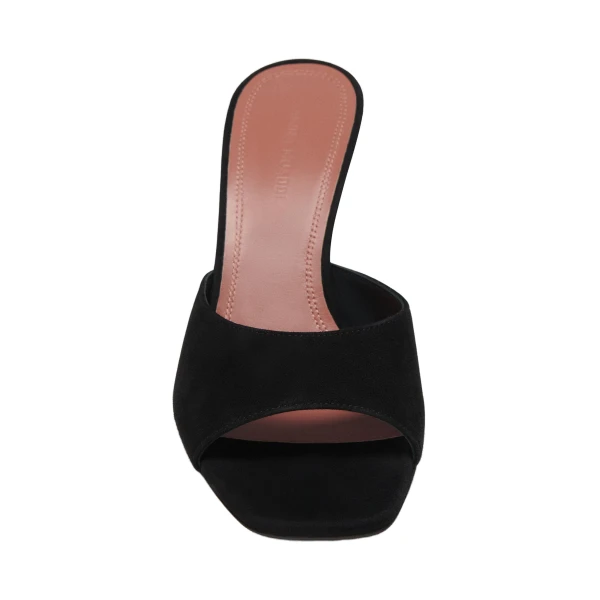 Amina Muaddi Lupita Slipper 70 in Black Suede, view 2
