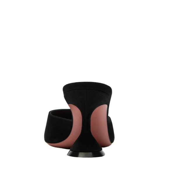Amina Muaddi Lupita Slipper 70 in Black Suede, view 3
