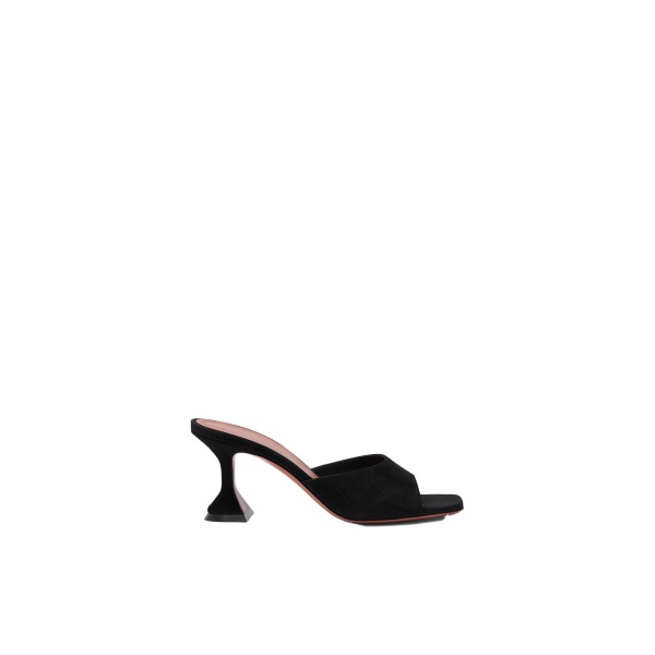 Amina Muaddi Lupita Slipper 70 in Black Suede