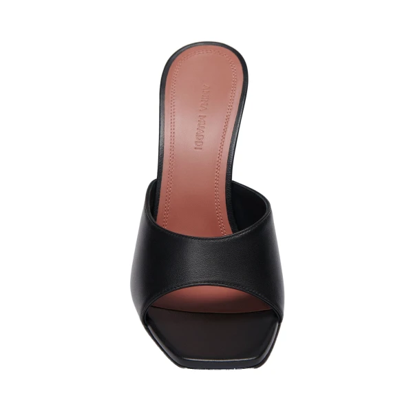 Amina Muaddi Lupita Slipper 95 in Black Nappa, view 2