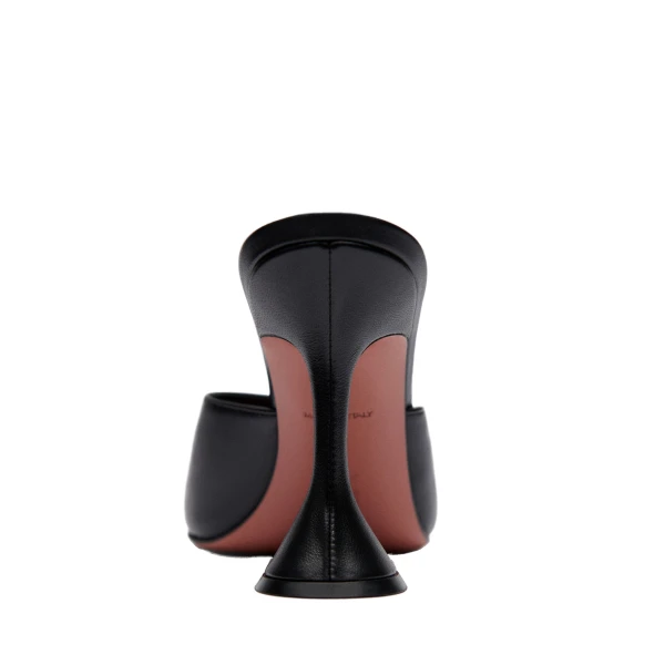 Amina Muaddi Lupita Slipper 95 in Black Nappa, view 3