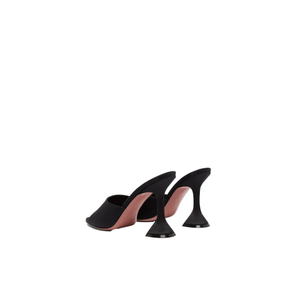 Amina Muaddi Lupita Slipper 95 in Black Satin, view 6