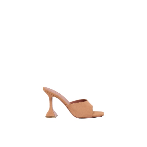 Amina Muaddi Lupita Slipper 95 in Latte Suede