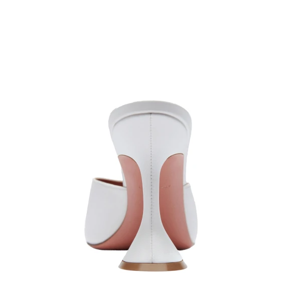 Amina Muaddi Lupita Slipper 95 in White Nappa, view 3