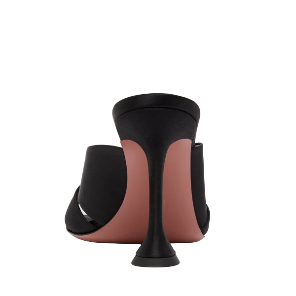 Amina Muaddi Salma Slipper 95 in Black Satin, view 3