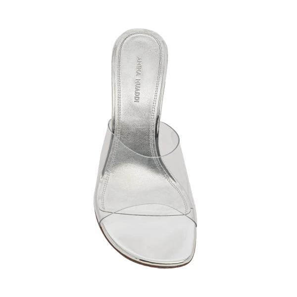 Amina Muaddi Taylor Glass Slipper 90 in Transparent PVC, view 2