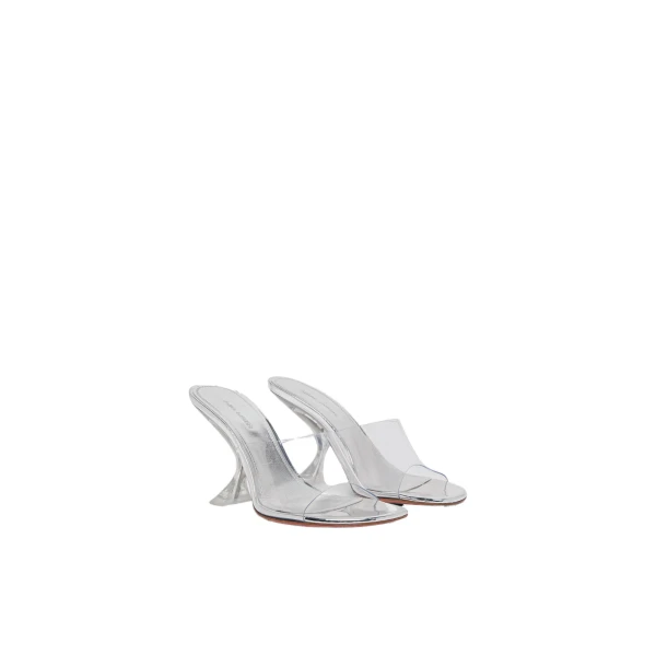 Amina Muaddi Taylor Glass Slipper 90 in Transparent PVC, view 4