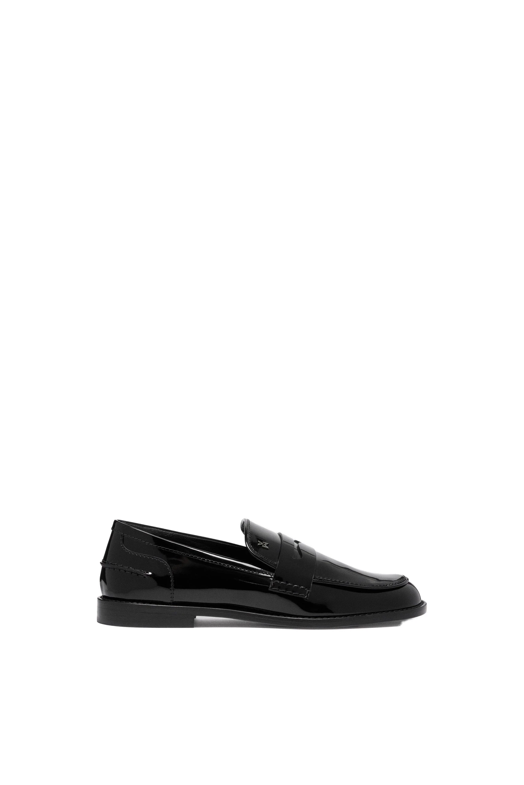 Amina Muaddi Tilda Loafer in Shiny Black Spazzolato | Luxury Shoes Amina Muaddi Tilda Loafer in Shiny Black Spazzolato