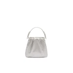 Amina Muaddi Vittoria Full Crystal Bag in Silver Satin and White Crystals