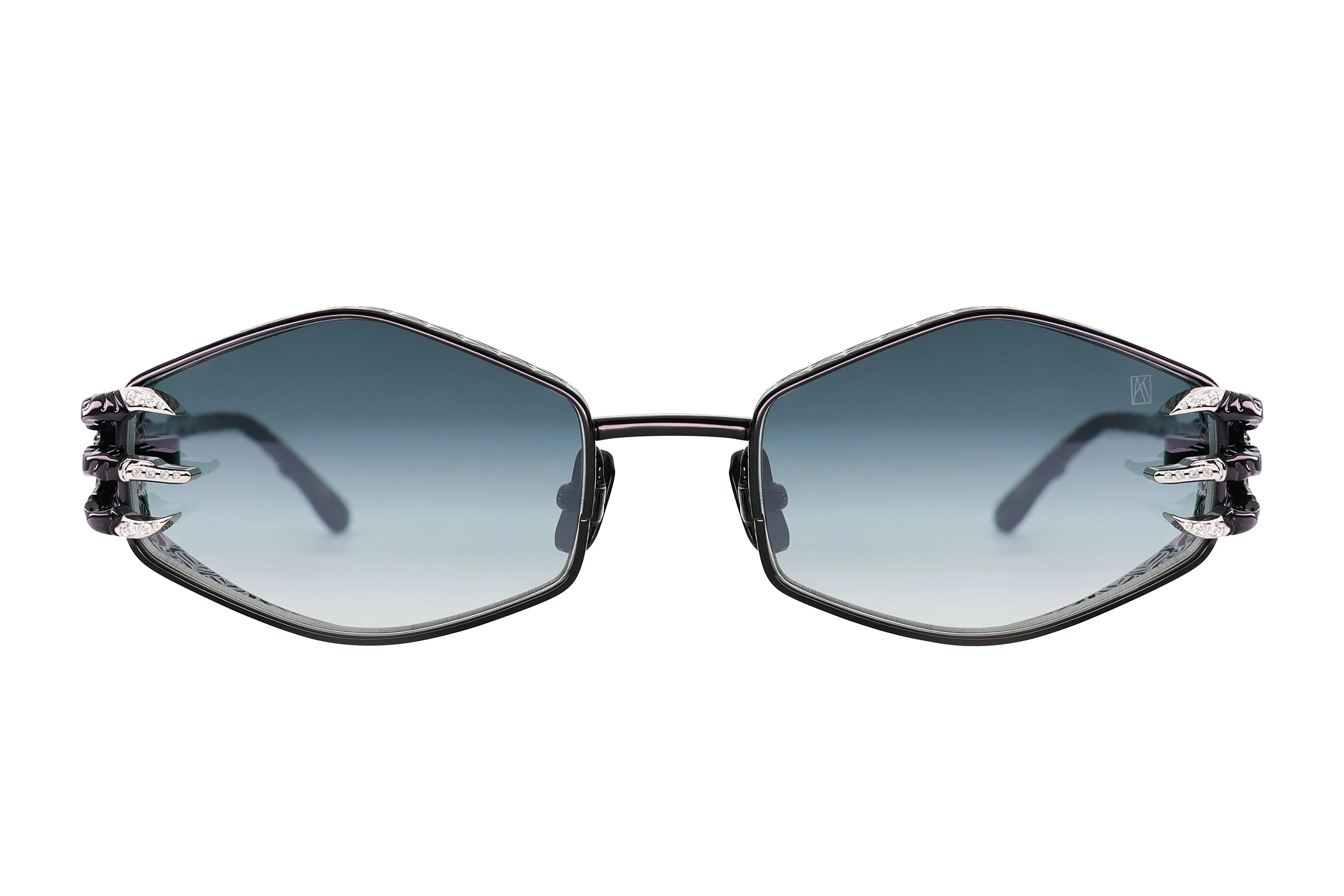 Claw Plume Sunglasses in Black White Diamond Edition