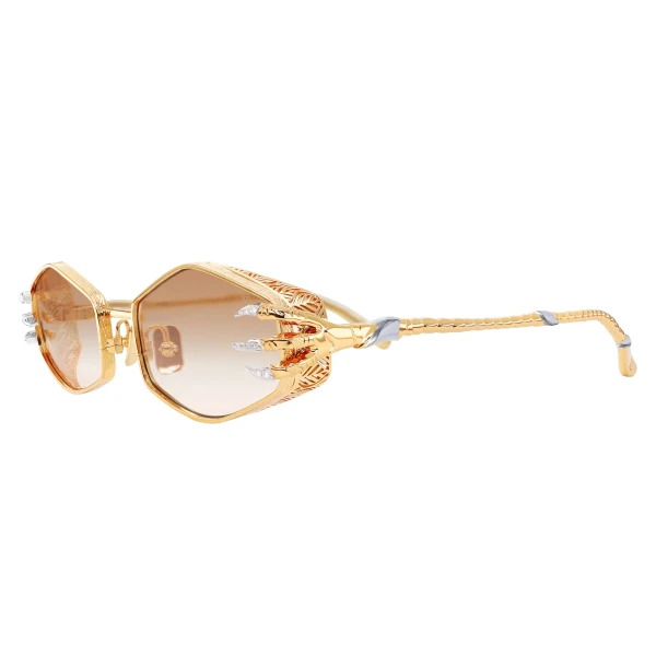 Claw Plume Sunglasses in Gold White Diamond Edition - Image 2