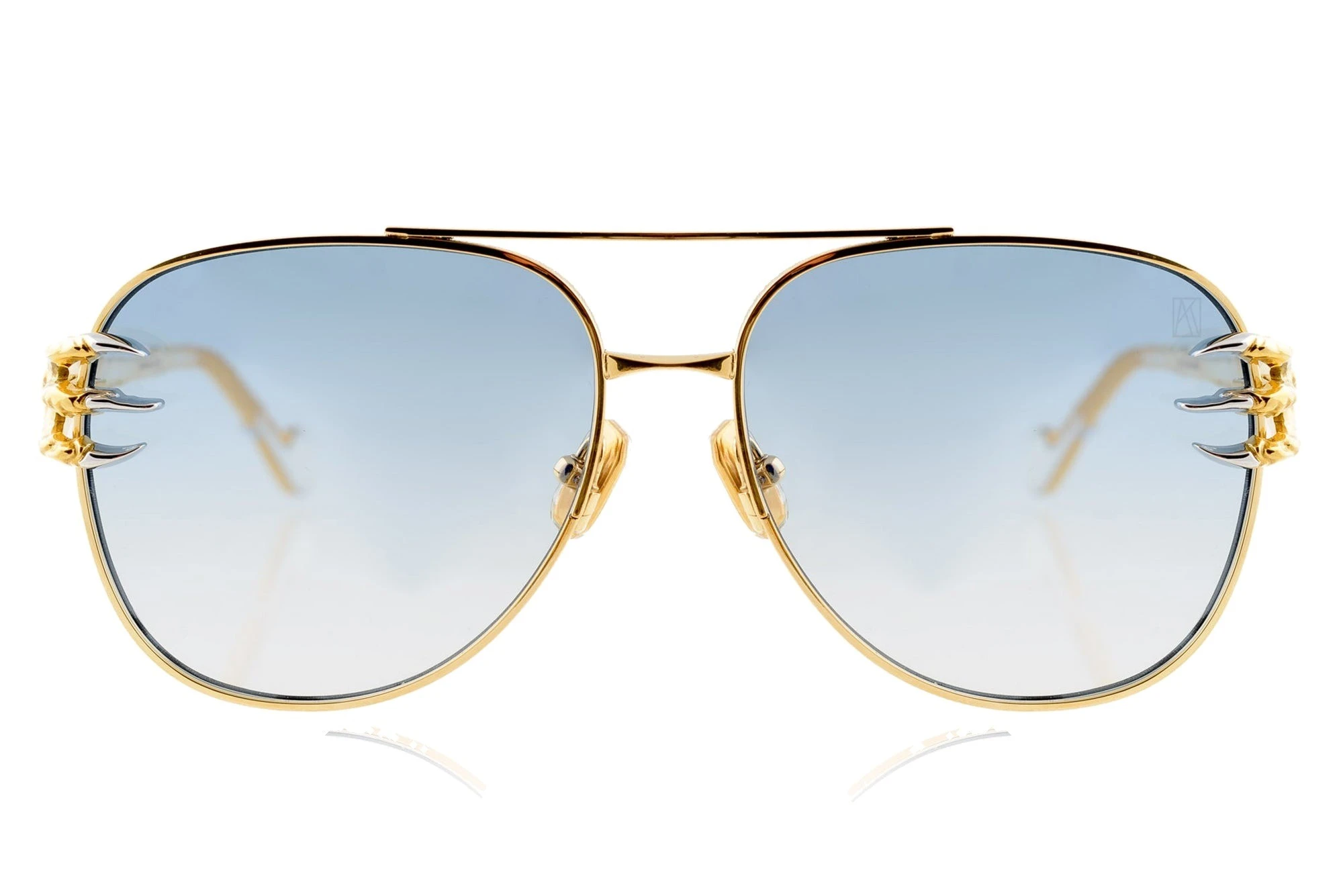 Claw Voyage Sunglasses in Gold Blue Lens