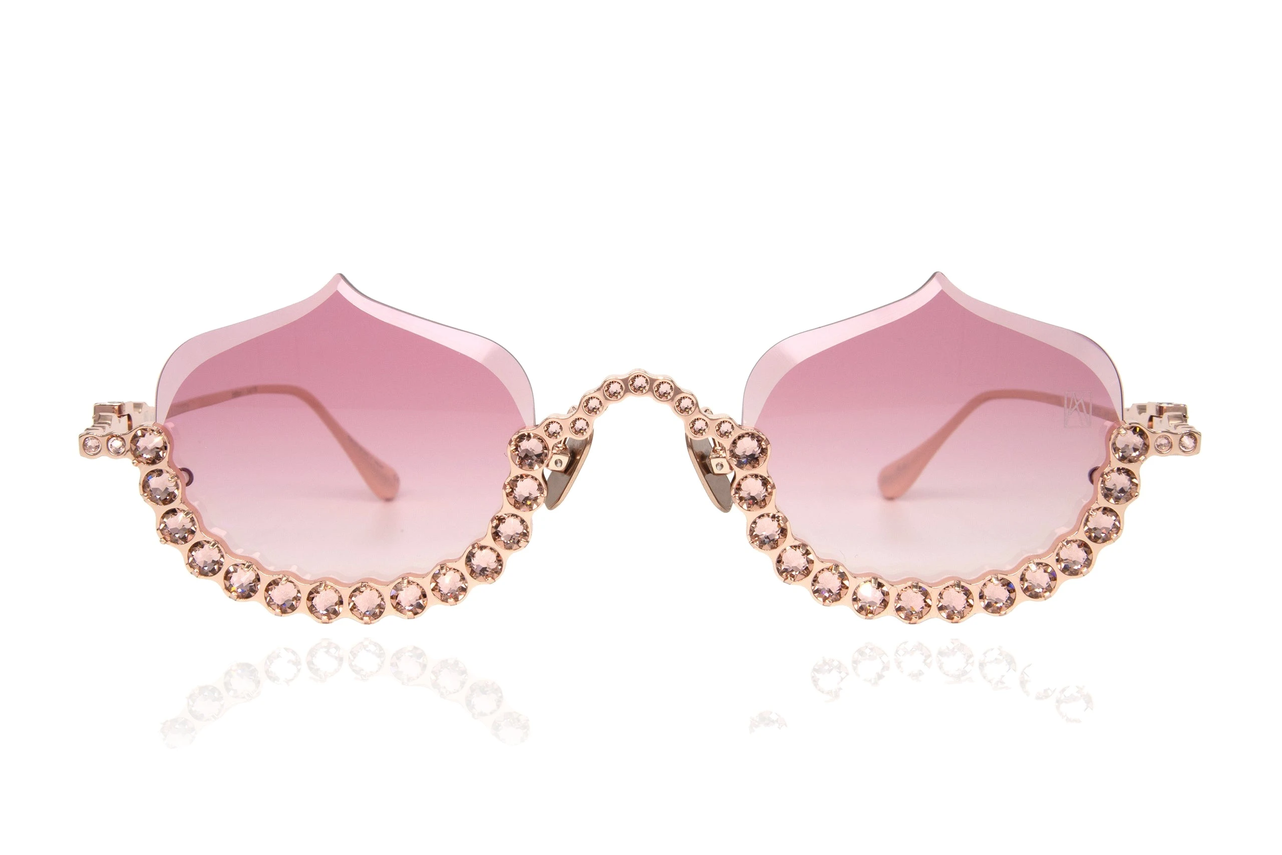 Crystal Meringue Sunglasses in Rose Gold