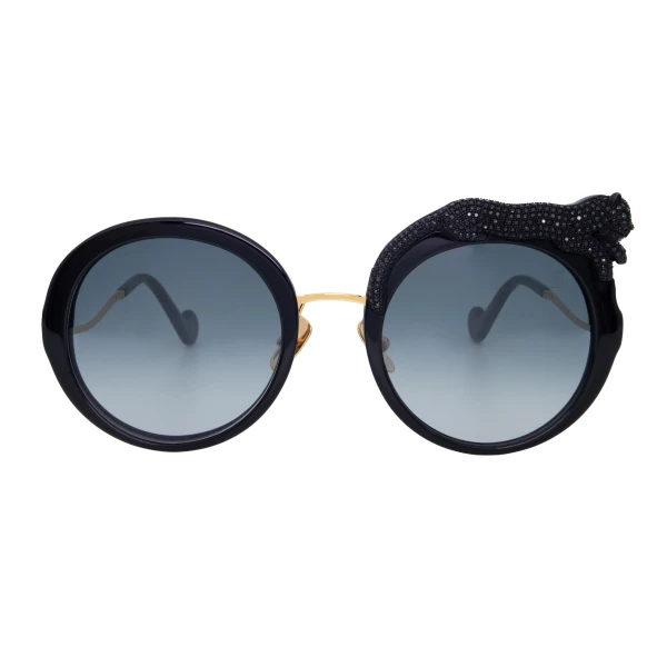 Anna-Karin Karlsson Rose et la Roue Sun Sunglasses in Black Crystal