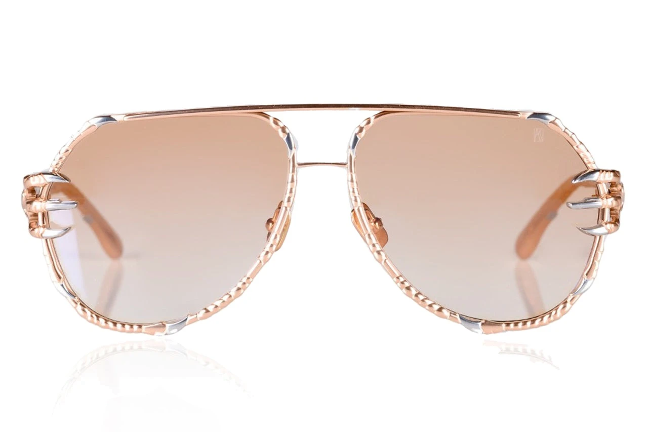 The Claw Pilot Sunglasses in Rose Gold
