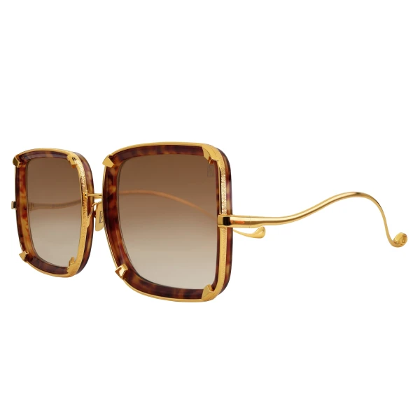 White Moon Sunglasses in Maple Tortoise - Image 2