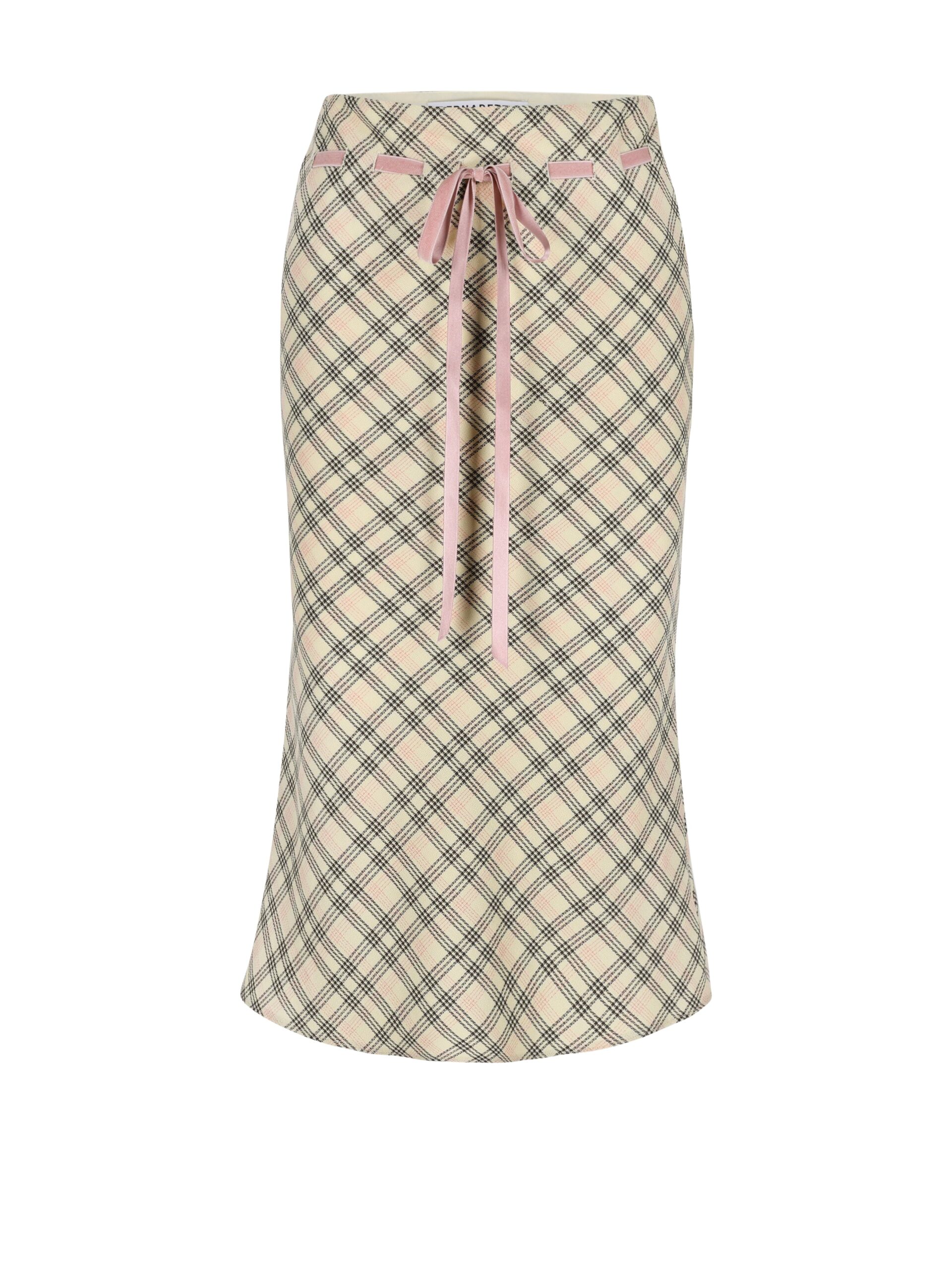 Bernadette Camille Knee Length Skirt in Check Cream Bernadette skirt